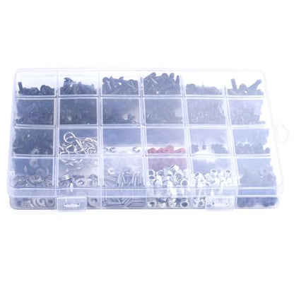 1000pcs Universal RC Screw Kit Screws Assortment Set 304 Stainless Steel Hardware Fasteners for SCX10 TRX4 All Series RC Cars Trucks Crawler, RC Screw Kit, Car Body Clips Pins
