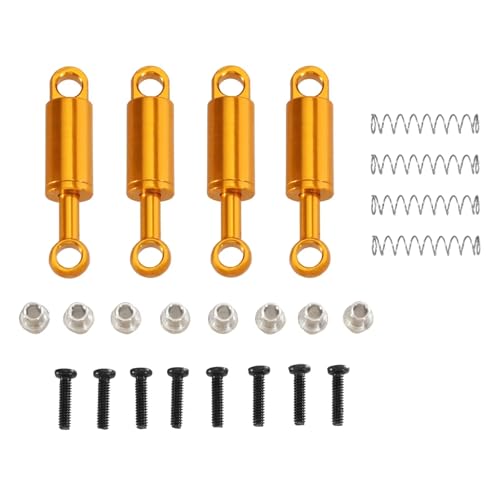 Compatible with WLtoys 284131 284010 K989 K969 1/28 RC Car Upgrade Parts Accessories Metal Built‑in for Spring Shock Absorber RC Assortment(Yellow) - color: Yellow