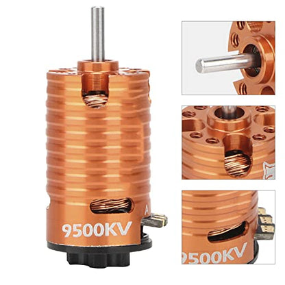 Brushless Motor, High Performance 9500KV Sensored RC Motor 2-Pole Shaft for 1/24 1/28 Scale RC Model Cars Racing Enthusiasts and Hobbyists