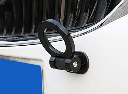 x xotic tech JDM Track Racing Style Bumper Trailer Tow Hook Ring Decoration Sticker Universal Fit All Car Truck SUV, Black - color: Black