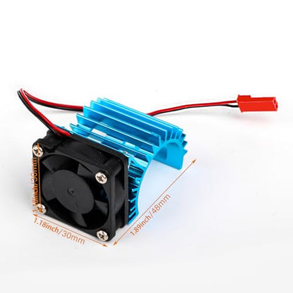 Mxfans 308006 Blue Aluminum Alloy 380 Motor heatsink with Fan for RC Car Motor Heat Sink