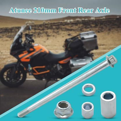 12mm 210mm Front Rear Axle for Pit Dirt Bike Quad ATV Mini Bike Parts 50cc 110cc with Bushing 5mm 20mm 30mm