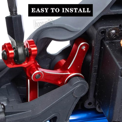 Aluminum Steering Bellcranks Servo Saver Upgrades Part for 1/8 Mojave 4X4 4S BLX RC Car,Drag Link Set w/Bearings Hops Up,Replaces ARA340200 Red - color: Red(steering)