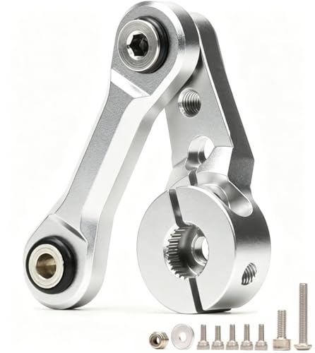 Aluminum 25T Servo Horn & Steering Linkages Tie Rod for Arrma 1/7 Infraction Felony Limitless 1/8 KRATON Notorious Outcast Talion and EXB Cars Upgrades Part,Replace #AR340061 AR330230(Silver) - color: Silver