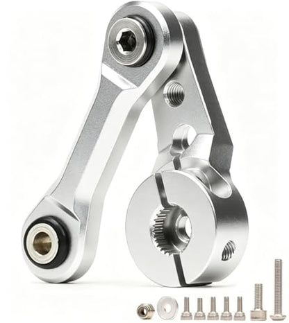 Aluminum 25T Servo Horn & Steering Linkages Tie Rod for Arrma 1/7 Infraction Felony Limitless 1/8 KRATON Notorious Outcast Talion and EXB Cars Upgrades Part,Replace #AR340061 AR330230(Silver) - color: Silver
