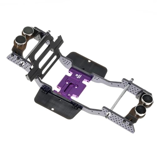 Carbon Fiber Chassis Kit for SCX24, 7° Angled Skid, LCG Chassis Kit for Axial SCX24 C10, JLU, Bronco, Deadbolt, Purple - color: Purple