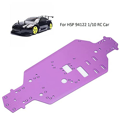 RC Chassis, 335x125mm RC Drift Racing Chassis Aluminum Alloy Chassis Bottom Plate Replacement Upgrade Parts for 94122 1/10 RC Car (Purple) - color: Purple