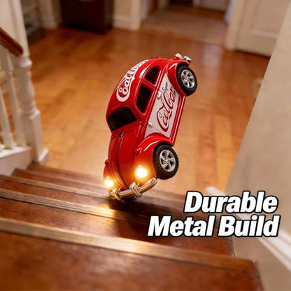 Mini RC Car, Alloy 1/64 RC Car [LED Lights] [3 Speeds Modes] [Rechargeable Battery] Retro Beetle with Remote Control,RED - color: Red