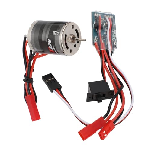 RC Brushed Motor ESC Combo with High Purity Copper Windings 31T 30000rpm Motor and 30A Brushed ESC with JST Plug for 1/16 / 1/18 Scale RC Cars
