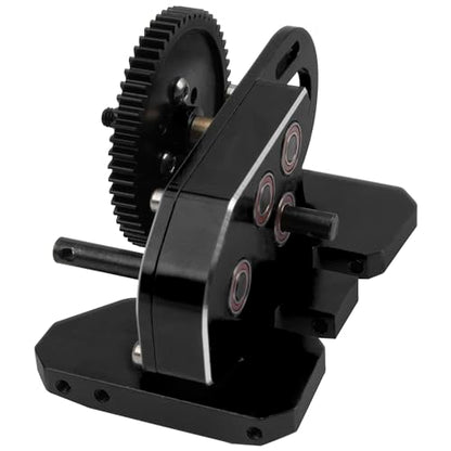 ShareGoo Aluminum 2Low Gearbox Middle Transmission w/Overdrive Gear for LCG Chassis Compatible with Axial SCX10 II III 90046 Capra TRX4 1/10 RC Crawler (Black) - color: Black
