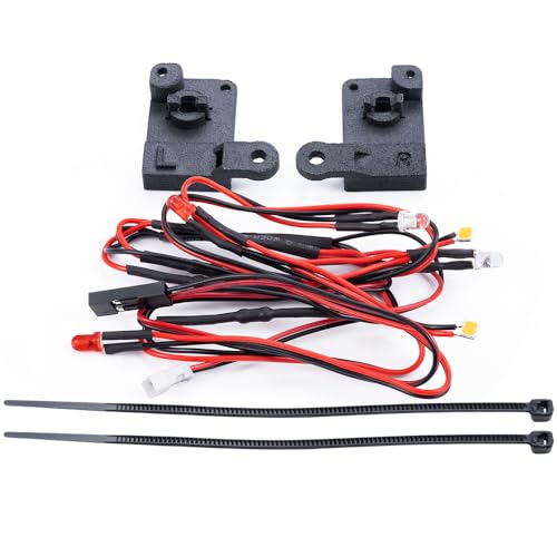 RCLIONS RC Car 6LEDs Headlights Taillight Front Rear Lamp White&Red Light Kit for 1/18 TRX4M K10 Upgrades Parts