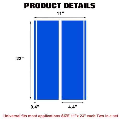 x xotic tech Fender Stripes Hash Marks KK Vinyl Decal Universal for Car Truck Sticker Racing Stripe 11"x23" (Blue) - color: Blue