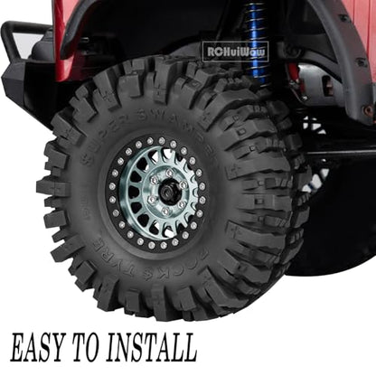 1.9 Inch RC Crawler Tires Skins Soft Rubber Off-Road Tyres for 1/10 TRX4 TRX6 SCX10 90046 AX103007 D90 Gen7 MST VS4-10,RCHuiWow High Grip Mud Terrain Tyres,StyleB - style: StyleB(4pcs)