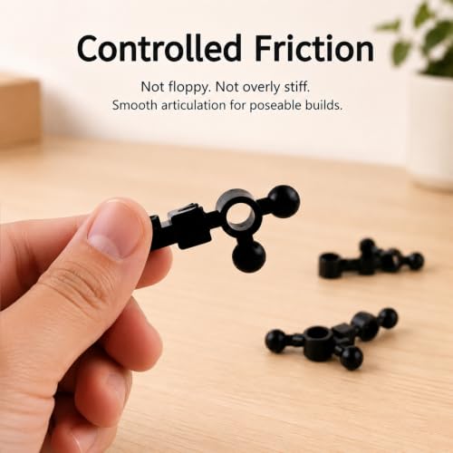 Ball Joints Socket Plate Connector - 250pcs Building Block Bulk Parts and Pieces, Pins Towball Bricks Accessories Sets Black - color: Black