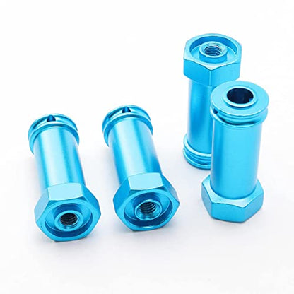 Pack of 4 Aluminum 12mm Wheel Hub Hex Adapters 30mm Extension Offset Upgrade Parts for Traxxas Slash 4x4 HQ 727 1/10 RC Short Course Truck, Blue - color: Blue