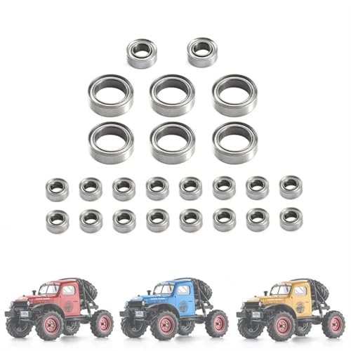 Double Rubber Seal for FMS for FCX24 24Pcs Steel Ball Bearing Set 1/24 RC Crawler Car Upgrade Spare Accessories rc Modified Pieces