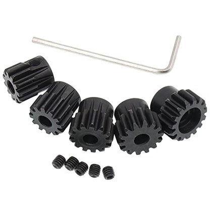 5PCS Metal Steel M1 Pinion Gear Sets 11T 12T 13T 14T 15T fit 5mm RC Motor Shaft Gears Compatible with Arrma Traxxas Axial HSP Redcat Losi 1/8 1/10 Scale RC Car Truck Buggy