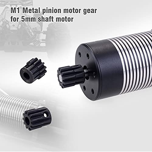 Metal Steel M1 Pinion Gear Sets 11T 12T 13T 14T 15T 5mm Shaft Motor Gears with Hex Key for 1/10 RC Brushless Brush Motor | Metal Steel,With Hex Key for Arrma HSP HPI AXIAL Tamiya Losi 1/10 RC Brushless Brush Motor - style: 11T 12T 13T 14T 15T