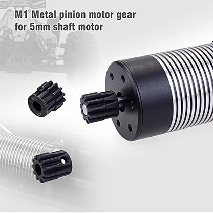 Metal Steel M1 Pinion Gear Sets 11T 12T 13T 14T 15T 5mm Shaft Motor Gears with Hex Key for 1/10 RC Brushless Brush Motor | Metal Steel,With Hex Key for Arrma HSP HPI AXIAL Tamiya Losi 1/10 RC Brushless Brush Motor - style: 11T 12T 13T 14T 15T