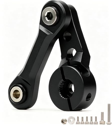 Aluminum 25T Servo Horn & Steering Linkages Tie Rod for Arrma 1/7 Infraction Felony Limitless 1/8 KRATON Notorious Outcast Talion and EXB Cars Upgrades Part,Replace #AR340061 AR330230(Black) - color: Black