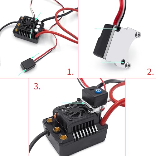 MORLORDY Aluminium Alloy RC ESC Switch Mounting Plate Holder for Max8 RC Car Upgrade Part