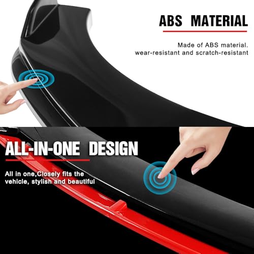 Universal Car Front Bumper Lip Spoiler Body Kits + 29" Side Skirt Extension Rocker Panel Body Kit + Auto Rear Bumper Lip Diffuser (69''-73'' Black&Red) - color: 69"-73" Black & Red