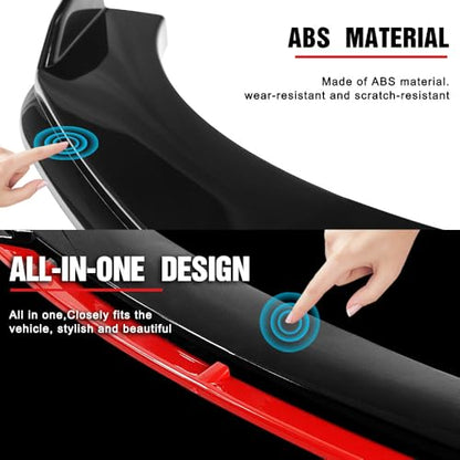 Universal Car Front Bumper Lip Spoiler Body Kits + 29" Side Skirt Extension Rocker Panel Body Kit + Auto Rear Bumper Lip Diffuser (69''-73'' Black&Red) - color: 69"-73" Black & Red