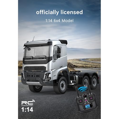 1/14 6x4 RC Heavy-Duty Cargo Tractor Truck, 2.4G Full-Proportional 2.5KM/H RWD RC Semi Truck with Lights, Remote Control Semi-Trailer Truck RC Construction Vehicle Gift -RTR - style: 1/14 6x4 RC TractorTruck