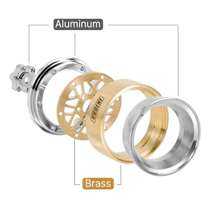 INJORA ModuWheel 1.3” Offset Brass & Aluminum Beadlock Wheels for 1/18 1/24