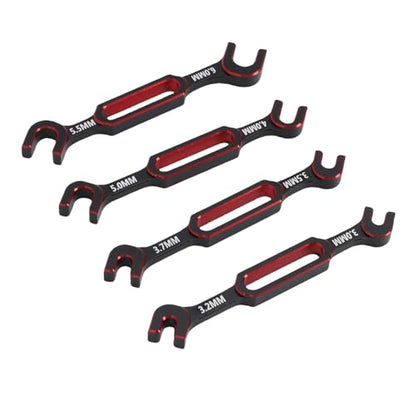 Dpofirs Compact RC Universal Wrench Kit 8pcs | 3.0-6.0mm Turnbuckle Nut Ball Joint Remover for Boat Crawler Car (Red) - color: Red