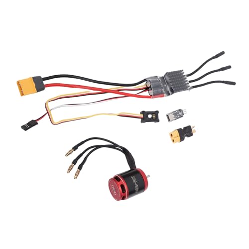 Keenso Brushless Motor Combo, Metal RC Crawler ESC Motor Set 1850KV 80A for Axial SCX10 High Performance Trail Use