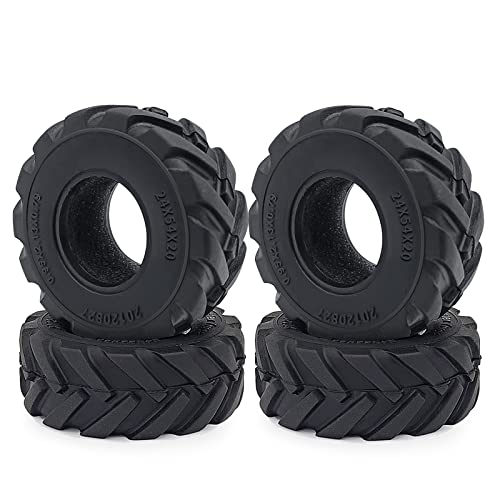 1.0inches Mud Tires 4pcs 54mm Rubber Crawler Wheel Tires for 1/18 TRX4M 1/24 Axial Scx24 Deadbolt C10 JLU CRC B-17 AXI00005 AXI00006 Upgrade - size: 54mm