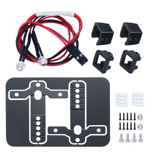 4PCS RC Spot Beam Square LED Cubes Offroad Driving Lights RC Light Bar LED Housing Lens Spotlight Compatible with 1/10 RC Car TRX4 TRX6 Axial SCX10 90046 RR10 D90 (D-9 Holes) - color: D-9 Holes