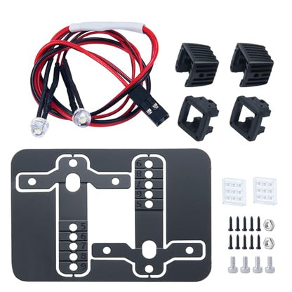 SCX10 TRX4 2PCS RC Car Square Lens LED Lights Headlights Headlamp | RC Car Spotlight LED Light Compatible with 1/10 RC Crawler Car TRX4 TRX6 Axial SCX10 90046 RR10 D90 (D-9 Holes) - color: D-9 Holes