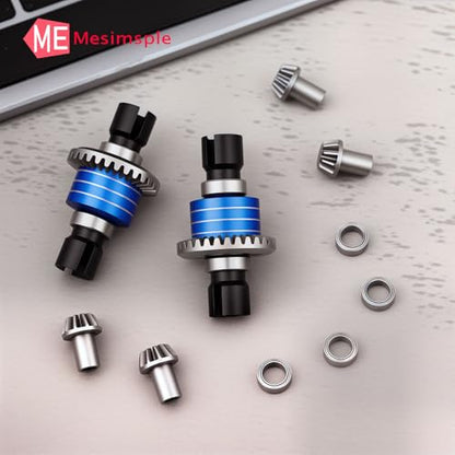 45# Steel Front Rear Differential Diff Input Gear Set for 1/16 H16BM H16PL H16DR H16207 16208 16209 16210 H16 1/14 14301 14302 14209 14210 Series Upgrades Part Blue - color: Blue