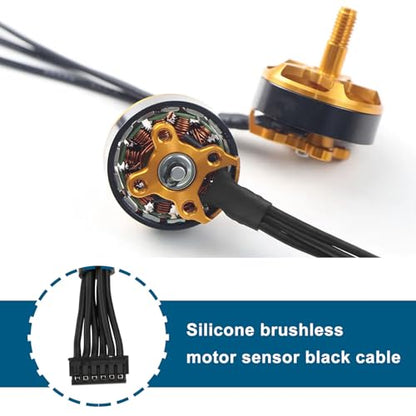 SING F LTD 2Pcs Brushless Motor Sensor Black Cable 150mm Cable Length 1.25 Terminal Double Head 6p Suitable for Mini RC Helicopter LED Light Strip RC Drift Car Model - size: 150mm