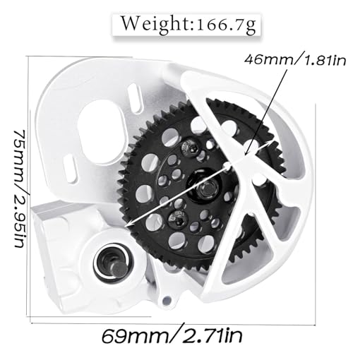 Aluminum Transmission Gearbox Upgrades Part for 1/10 SCX10, SCX10 II 90046,90047,Wraith,AX10 RC Crawler Truck,Center Transmission Gearbox Hops up,Silver - color: Silver(for 1/10 Axial)