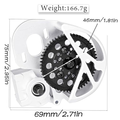 Aluminum Transmission Gearbox Upgrades Part for 1/10 SCX10, SCX10 II 90046,90047,Wraith,AX10 RC Crawler Truck,Center Transmission Gearbox Hops up,Silver - color: Silver(for 1/10 Axial)