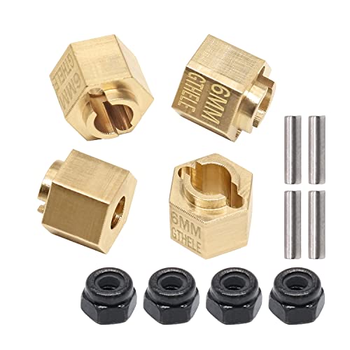 Brass Wheel Hex Hub 6mm(+1.5mm) Extenders Adaptor Set for 1/18 TRX4M Upgrade Parts RC Crawler Car - size: 6MM