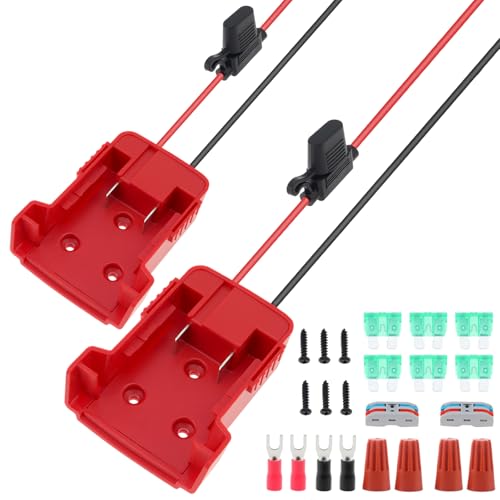 2Pcs Battery Adapter Kit 14.4V/18V/20V Multi-Voltage Battery Converter | with Switch 12 AWG Wire 30A Fuses for Power Tools Ride-On Toys