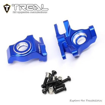 Treal High-Strength 7075 Aluminum Front Knuckles (2pcs Set) CNC Machined Upgrades, Compatible with Vanquish H10 Optic RC Crawler(Blue) - color: Blue
