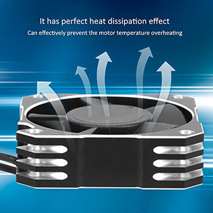 21000RPM RC Motor Cooling Fan, 8.5V 35MM Brushless RC Motor Heatsink, ESC Cooling Fan Heat Dissipation for 1/10 1/12 1/8 RC Car Sensored Brushless Motor(Silver)