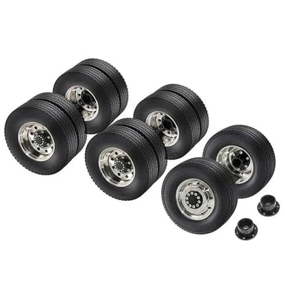 RC Car Toys For Tamiya 1/14 Metal Wheel Rim Tire Set Upgrade Modification Parts RC Truck For Universal Model Cars(1 set) - color: 1 set