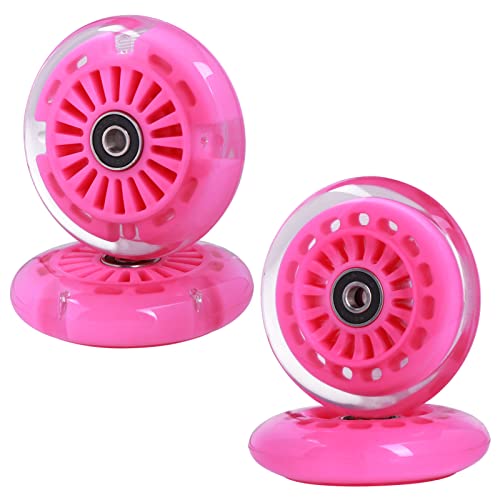 90mm Wiggle Car Polyurethane Replacement Wheels Set Upgrades for PlasmaCar Ride-on Toys Wiggle Car Replacement Wheels, 4-Pack (Pink) - color: Pink