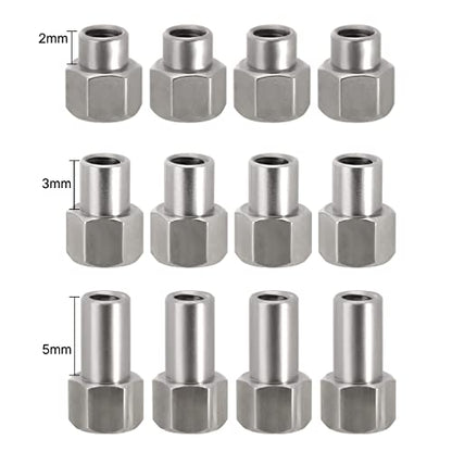 INJORA 2/3/5mm M2 Stainless Steel Long Wheel Nuts for 1/24 Axial SCX24