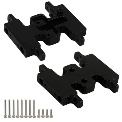 Aluminum Alloy Skid Plate Transmission Bottom Mount for Axial SCX24 C10 JLU Deadbolt Gladiator Bronco 1/24 Crawler Upgrade Parts (Black) - color: Black