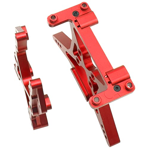 ShareGoo Aluminum Alloy Front & Rear Lower Suspension A-Arms Set Shock Tower Compatible with Horizon ECX 1/10 2WD Ruckus Axe Brutus Circuit AMP MT/DB Crush RC Car Buggy Tuck (Red)