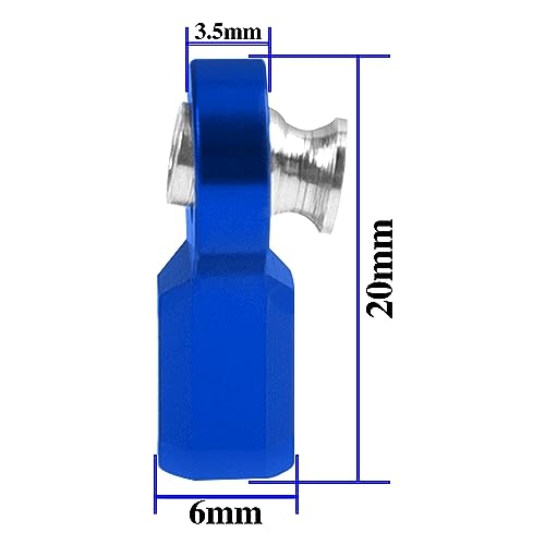 6Pcs Vgoohobby Metal M3 Tie Rod End Bend Ball Head Holder Link Compatible with Axial SCX10 Traxxas TRX4 Tamiya CC01 Axial SCX10 1/10 RC Car (Blue) - color: Blue
