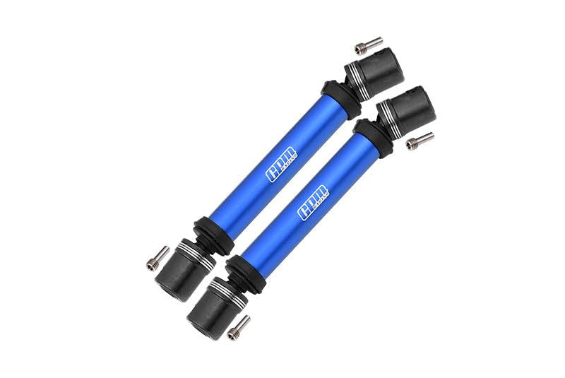 Steel + Aluminum Front+Rear Universal CVD Drive Shaft For Losi 1:8 LMT 4WD Solid Axle Monster Truck LOS04022 / LMT Grave Digger/Son-uva Digger LOS04021 Upgrades - 10Pc Set Blue