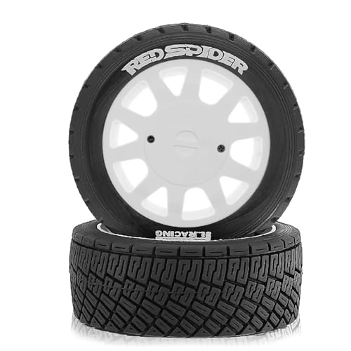 1/8 1/10 1/7 RC On Road Tires OD 3.94'' And Rally Racing Wheels 12mm 14mm 17mm Hex For 1:8 1:7 1:10 Street Touring Drift Car ARRMA Typhon 6S Losi Kyosho Tamiya TT02 HPI WR8 HSP 4PCS (White) - color: White